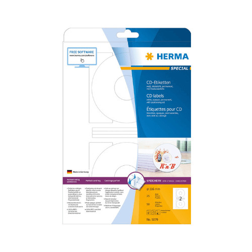 Herma 5079 etiketten 116 - cd-etiketten, Ø